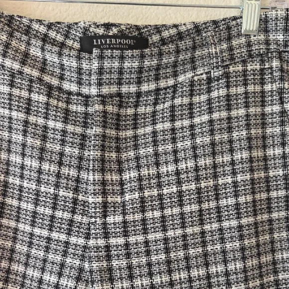 Liverpool Black and White Plaid Slim Pant - Picture 3 of 5
